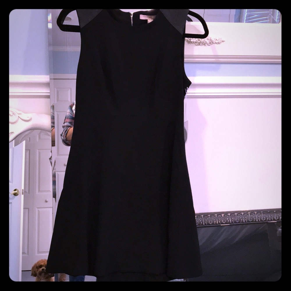 Cute FOREVER 21 dress; pleather shoulders; NWT